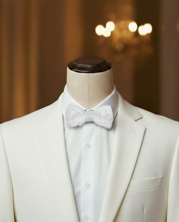 Pure White Feather Bow Tie Set – Handcrafted Formal Wedding Feather Bow Tie
