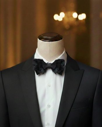 All Black Feather Bow Tie Set – Handcrafted Formal Wedding Feather Bow Tie